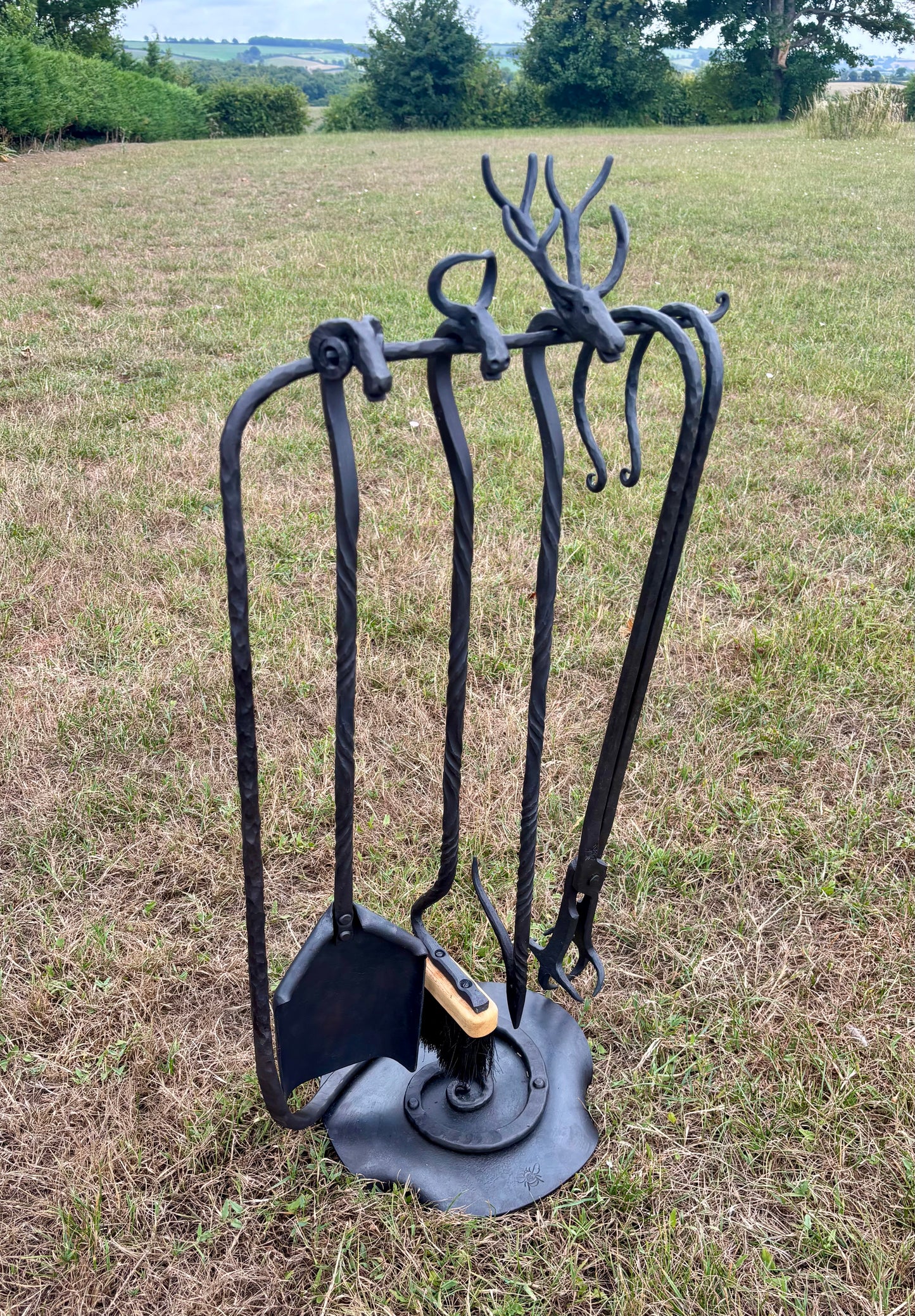 Spiral fire tool/companion set stand (fire tools not included)