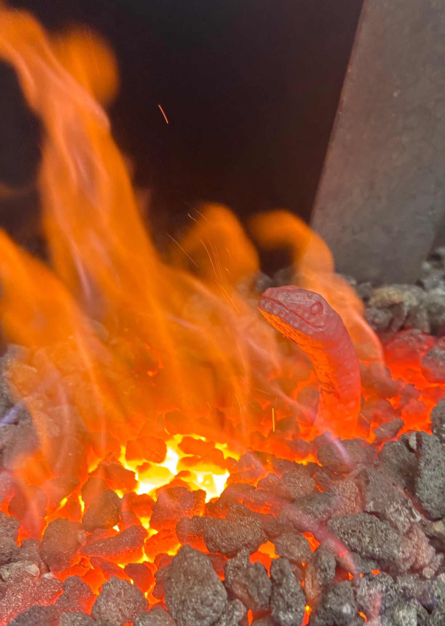 Snake fire poker