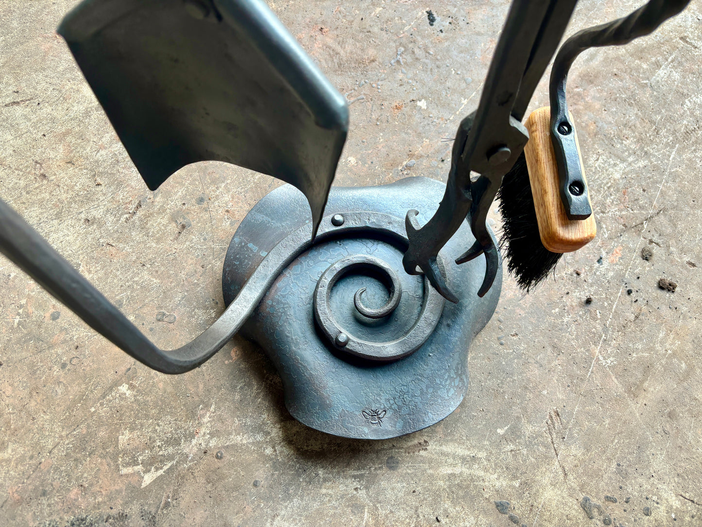 Spiral fire tool/companion set stand (fire tools not included)