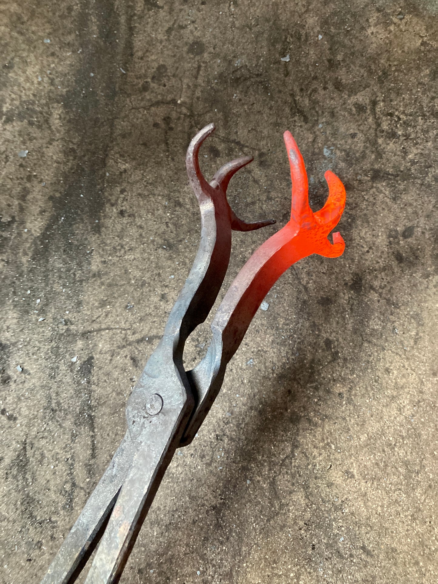 Large Fire pit/fireplace tongs. Heavy duty, forged from solid steel