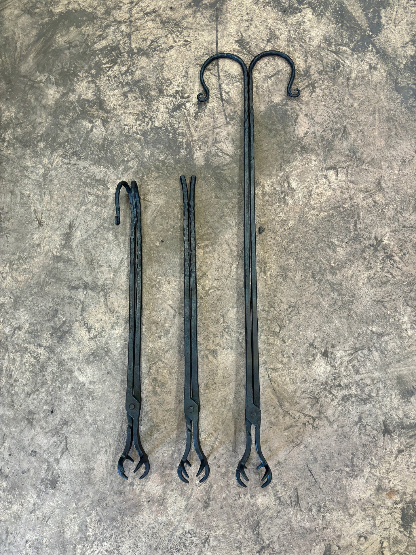 Large Fire pit/fireplace tongs. Heavy duty, forged from solid steel