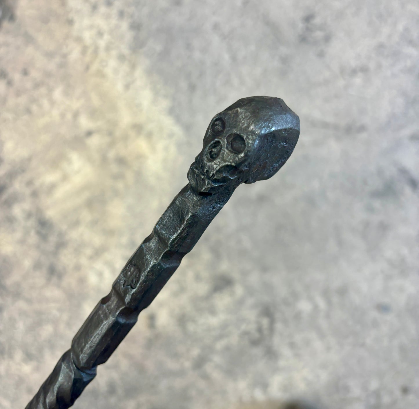 Hand forged Skull fire poker, Halloween special!