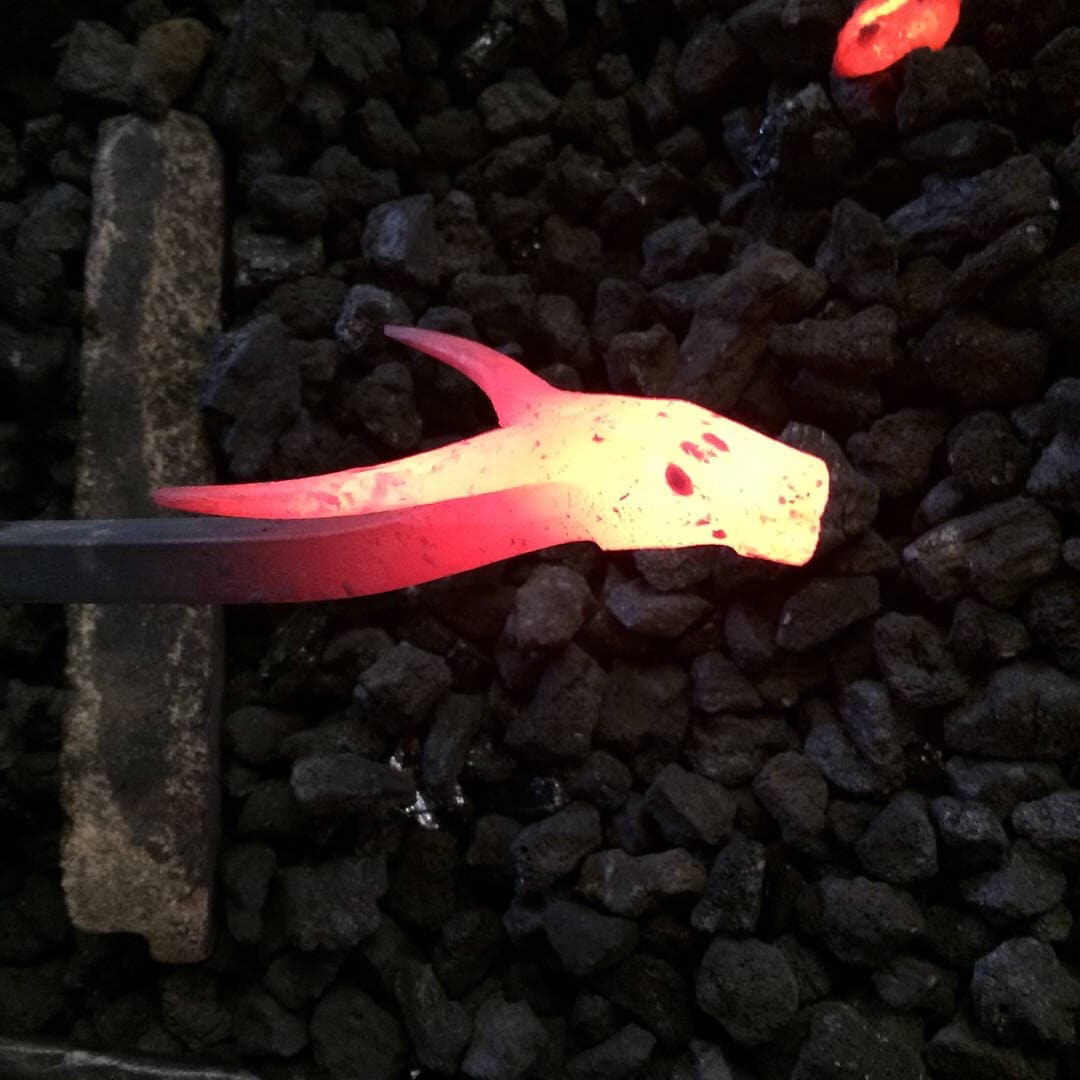 Bull's head fire poker/Blacksmith Fire pit tool/Hand forged