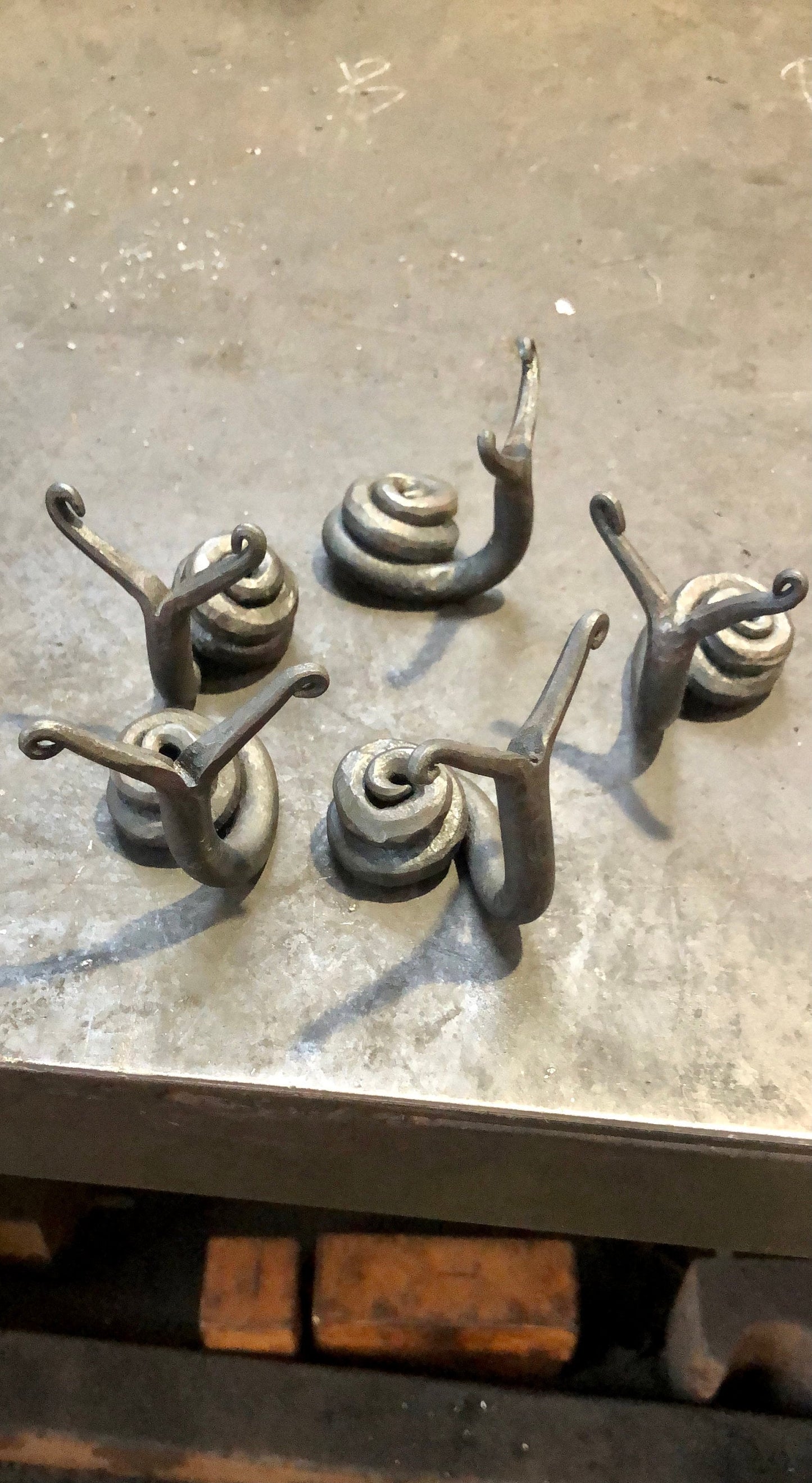 Hand forged snail paperweights/Blacksmith decretive item