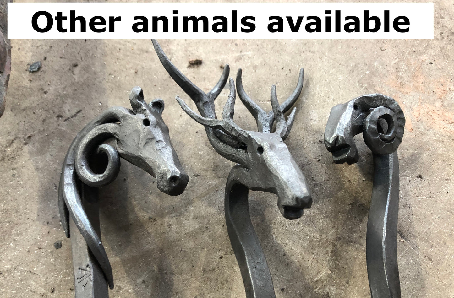 Bull's head fire poker/Blacksmith Fire pit tool/Hand forged