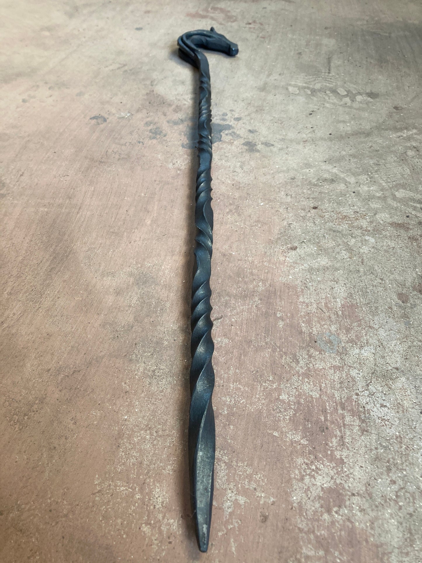 horse head fire poker/Hand forged/companion set/fireplace tool