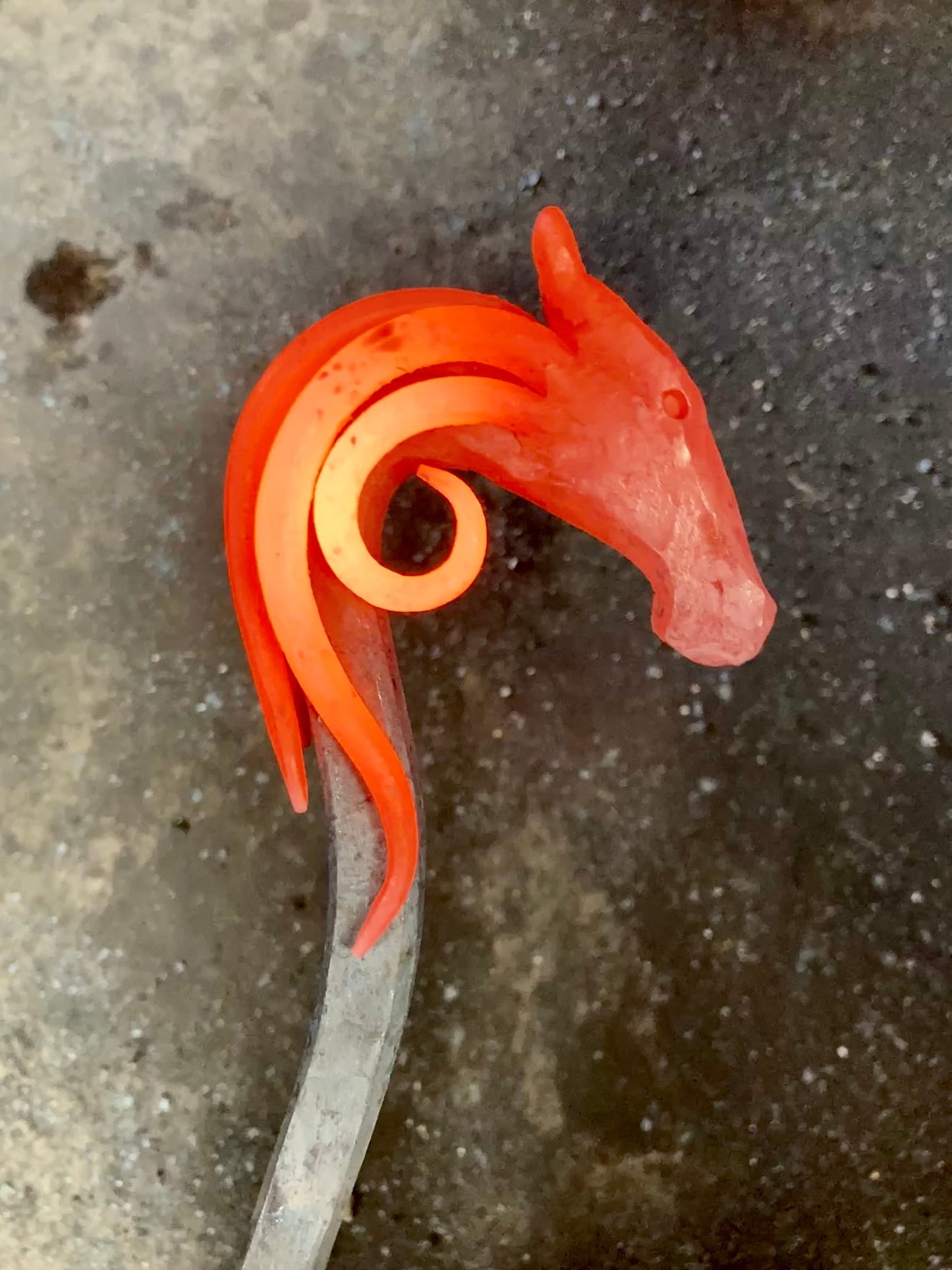 horse head fire poker/Hand forged/companion set/fireplace tool