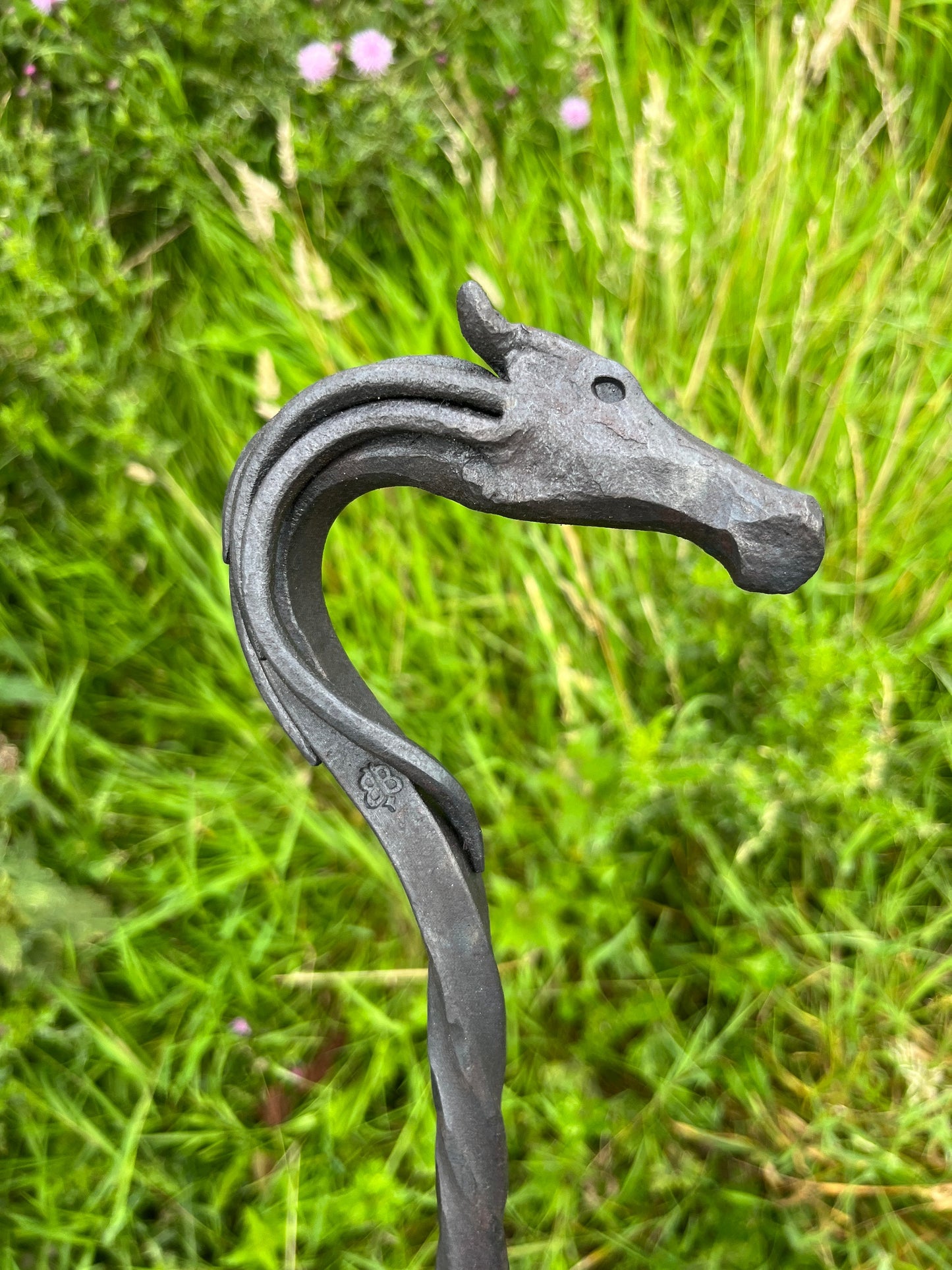 horse head fire poker/Hand forged/companion set/fireplace tool