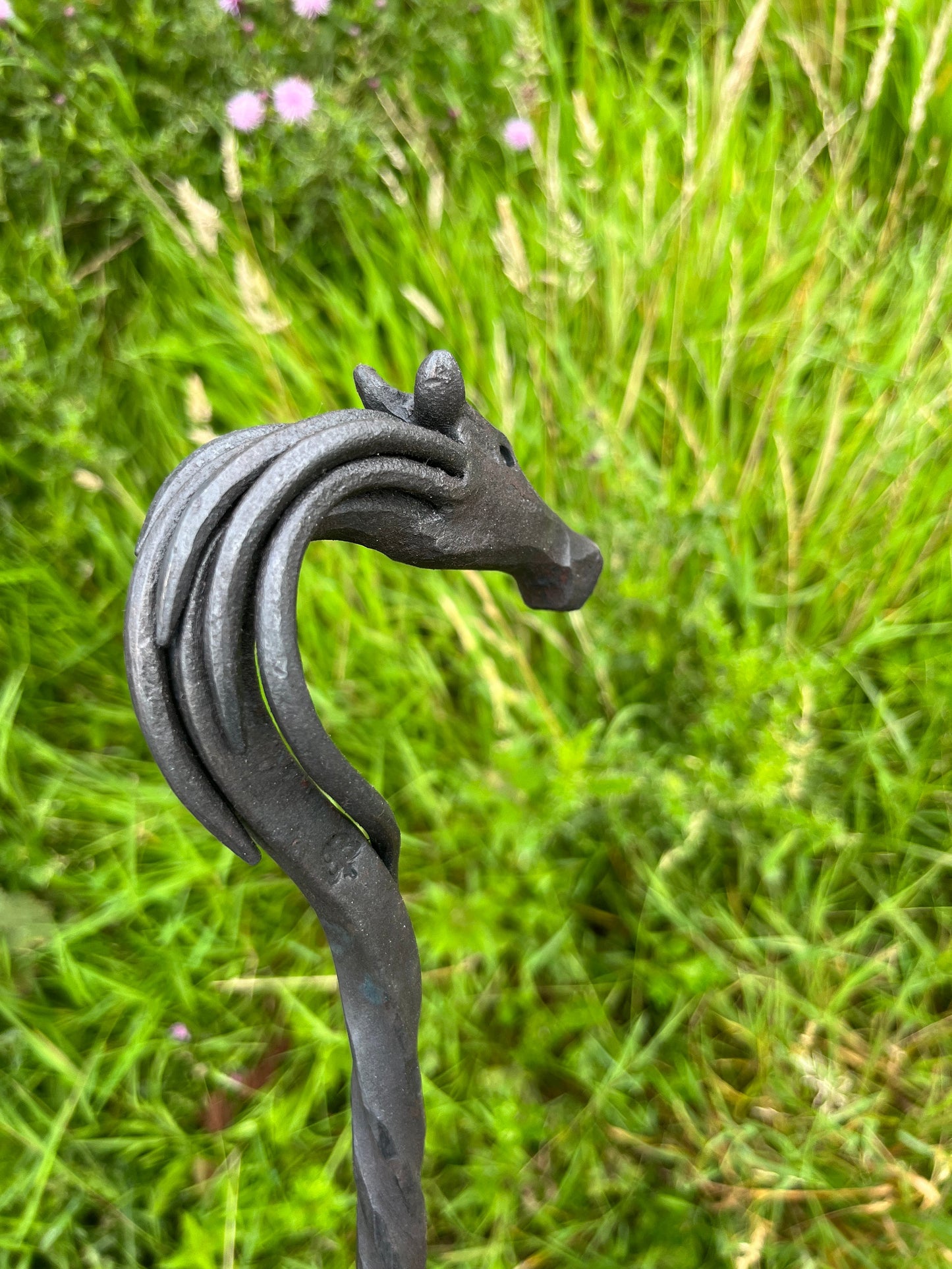 horse head fire poker/Hand forged/companion set/fireplace tool