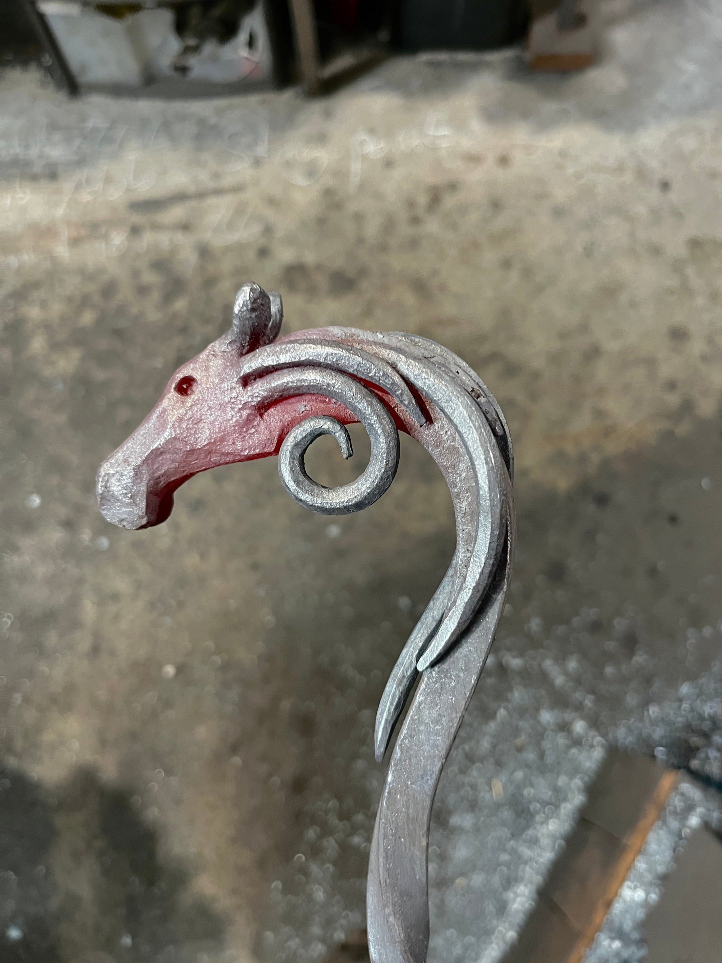horse head fire poker/Hand forged/companion set/fireplace tool