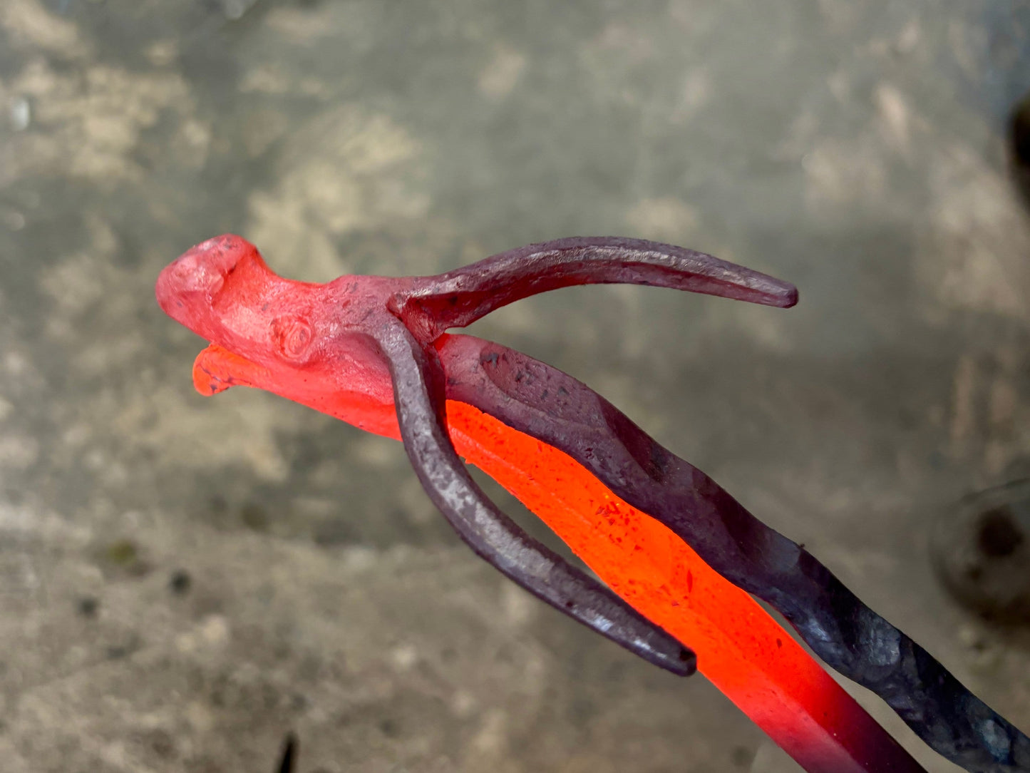 Dragon fire poker/Hand forged/Blacksmith Fire pit tool
