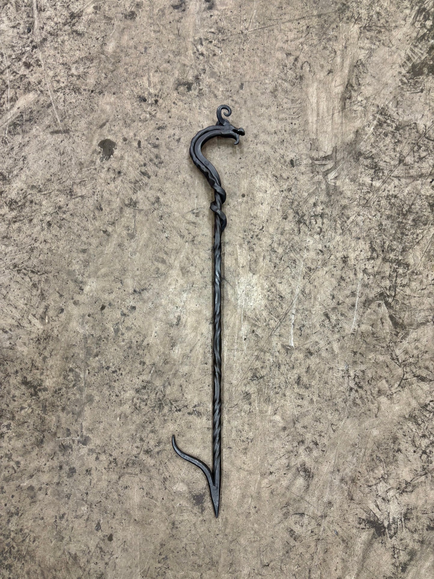 Dragon fire poker/Hand forged/Blacksmith Fire pit tool
