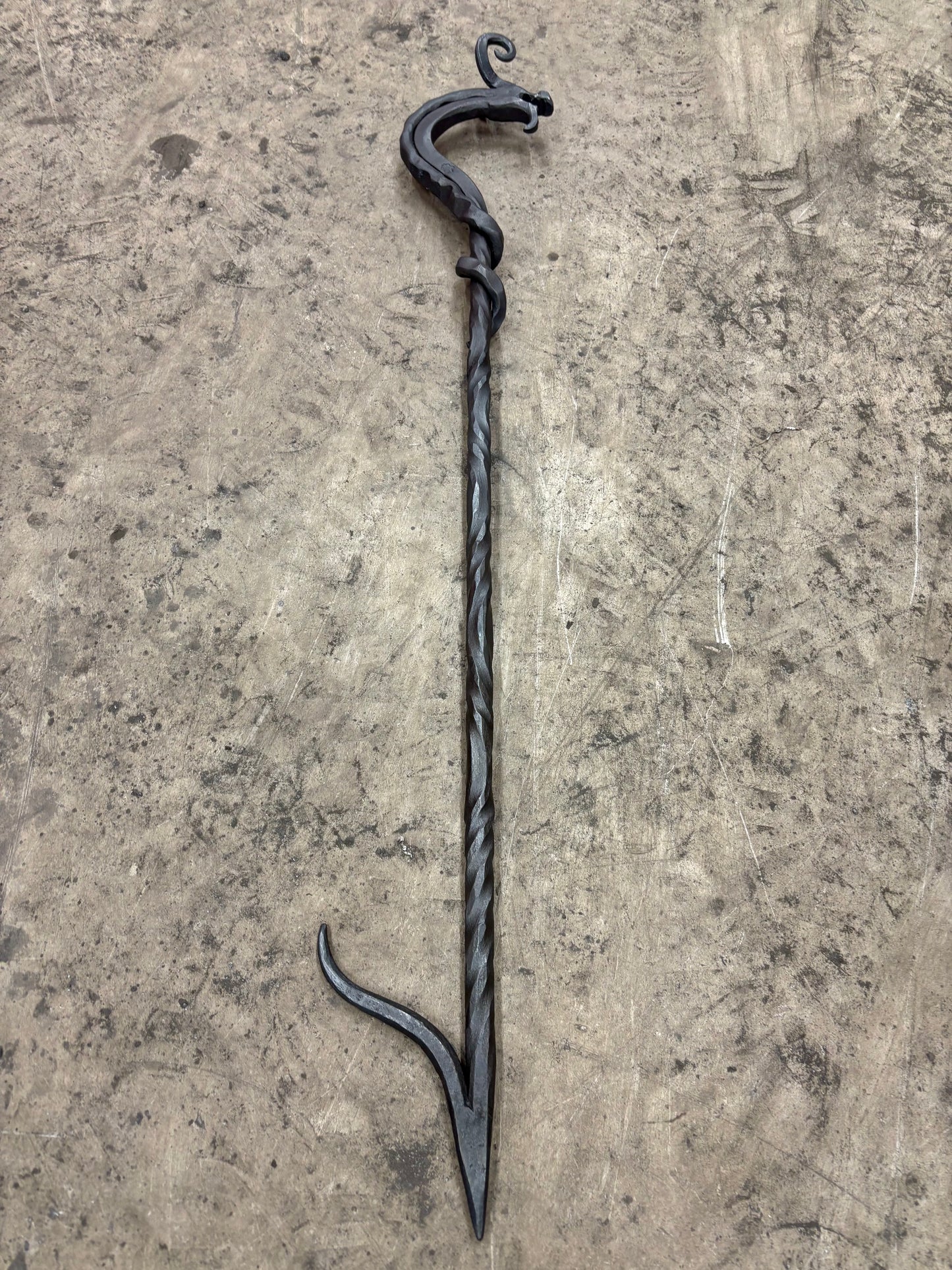 Dragon fire poker/Hand forged/Blacksmith Fire pit tool