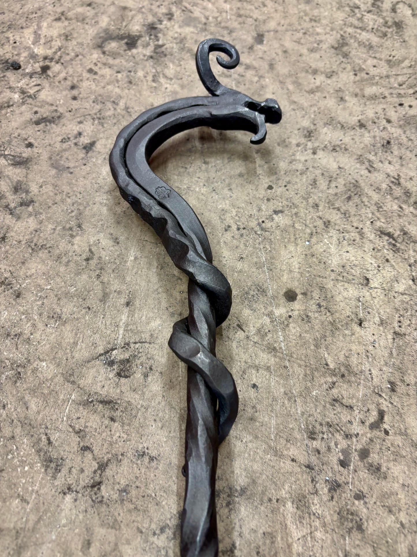 Dragon fire poker/Hand forged/Blacksmith Fire pit tool