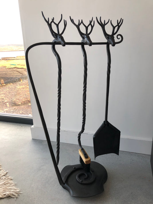 Spiral fire tool/companion set stand (fire tools not included)