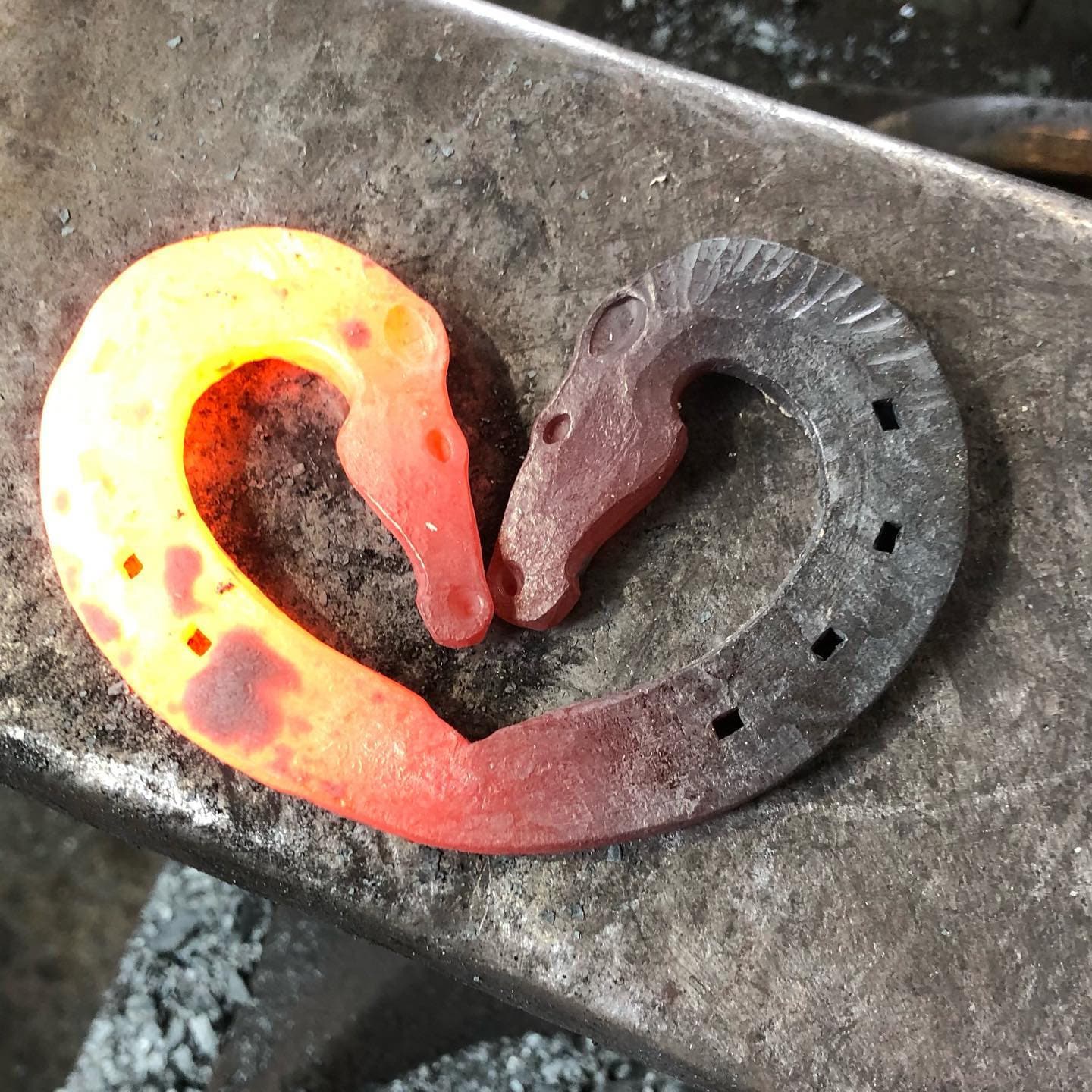 lucky horse shoe heart/traditional wedding or 6th anniversary gift/Hand forged