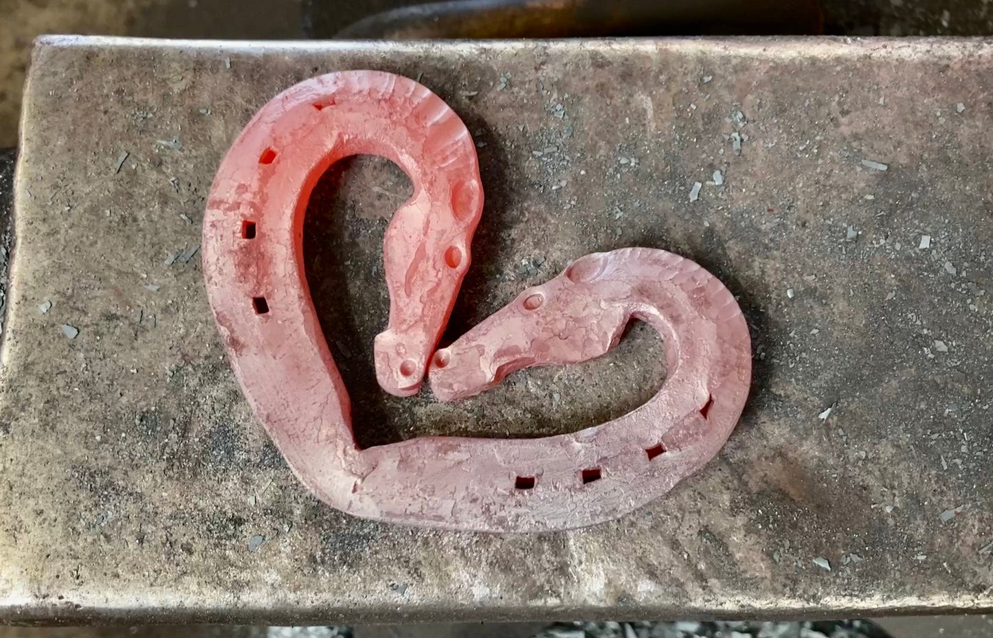 lucky horse shoe heart/traditional wedding or 6th anniversary gift/Hand forged