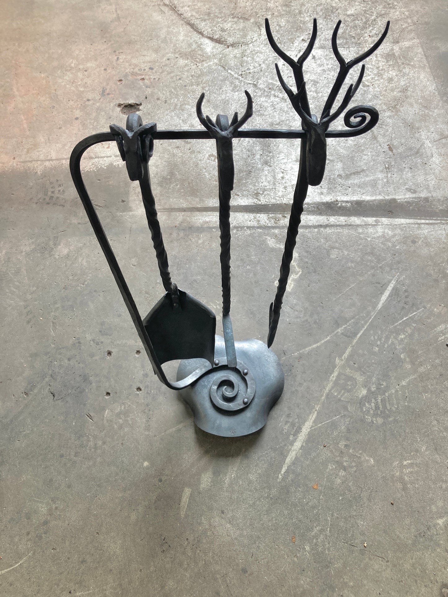 Spiral fire tool/companion set stand (fire tools not included)