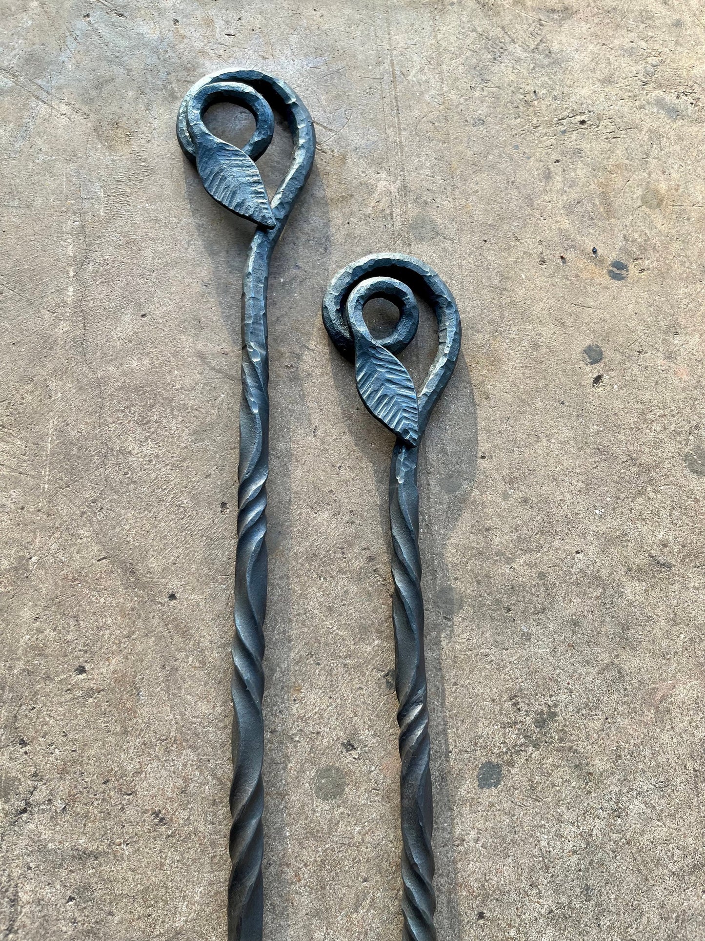 leaf fire poker/Hand forged