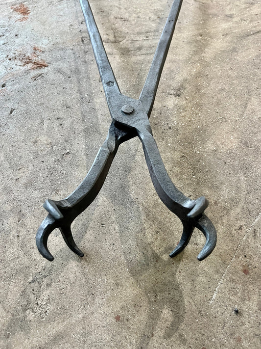 Large Fire pit/fireplace tongs. Heavy duty, forged from solid steel