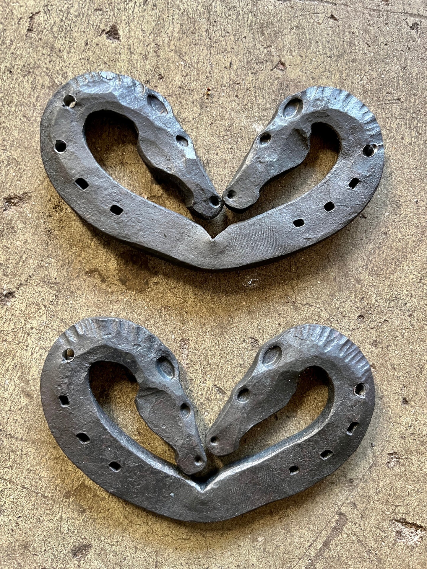 lucky horse shoe heart/traditional wedding or 6th anniversary gift/Hand forged