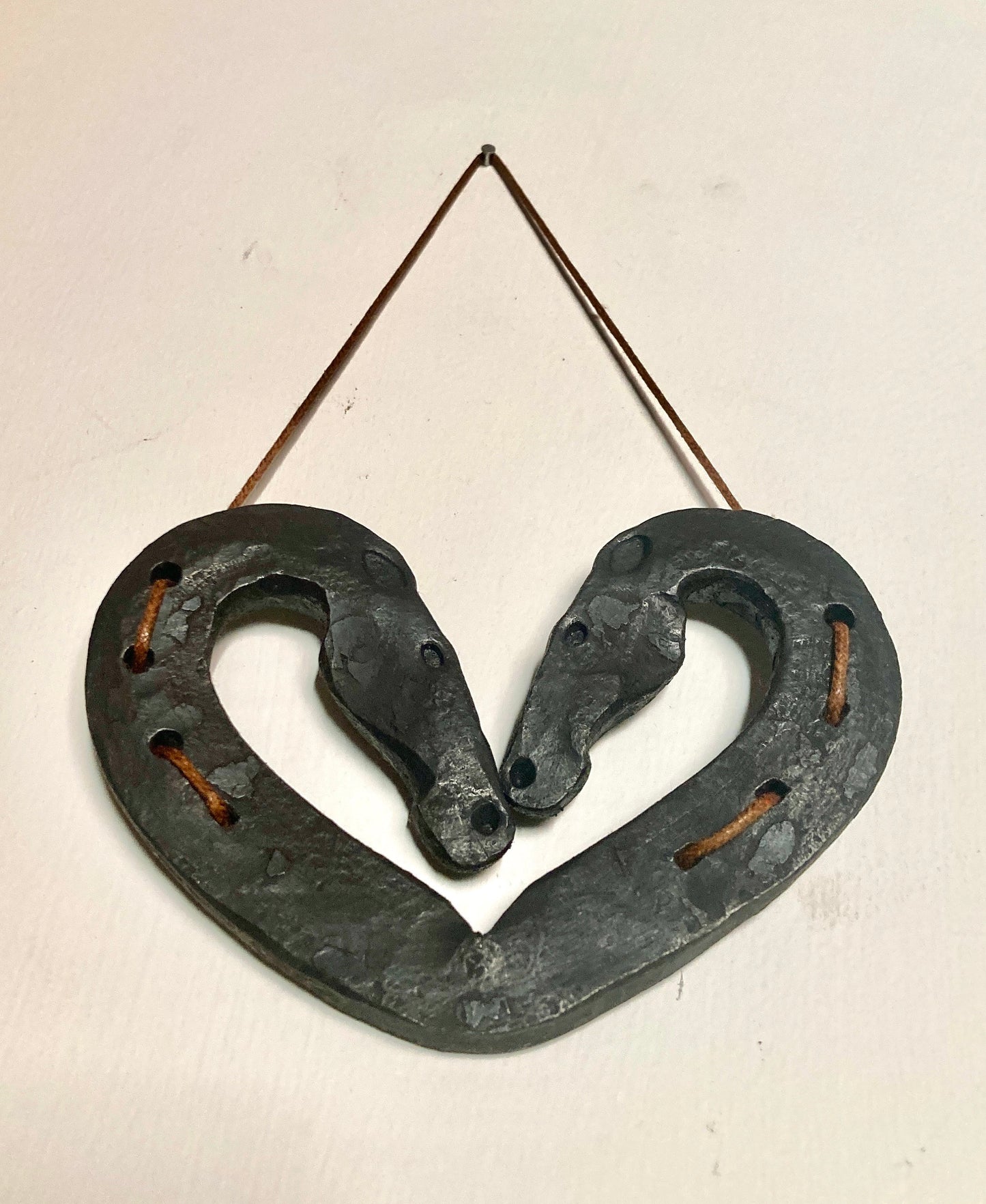 lucky horse shoe heart/traditional wedding or 6th anniversary gift/Hand forged